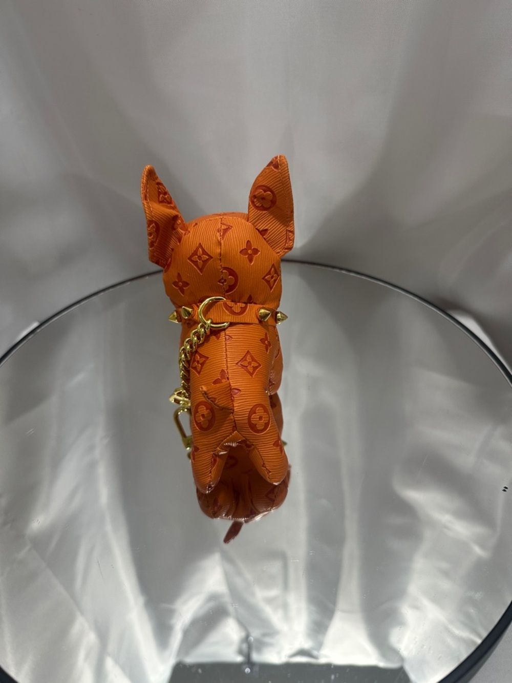 Luxury Orange French bulldog  Plush Keychain with Stud Accents NWT !! - Picture 2 of 4